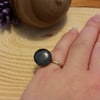 Upcycled Silver Plated Stone Resin Spoon Ring