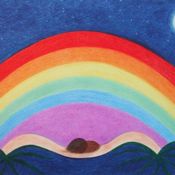 Rainbow Card, Love Spiritual Abstract Art Card, Engagement, Anniversary