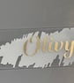 Acrylic Painted-Effect Place Name Bookmark with Gold Lettering & Ribbon