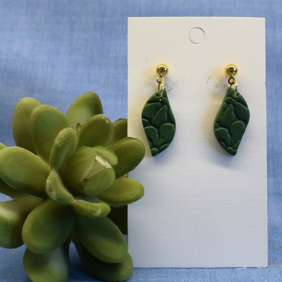 Organic Leaf Shape Drop Earrings