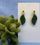 Organic Leaf Shape Drop Earrings - Image 1
