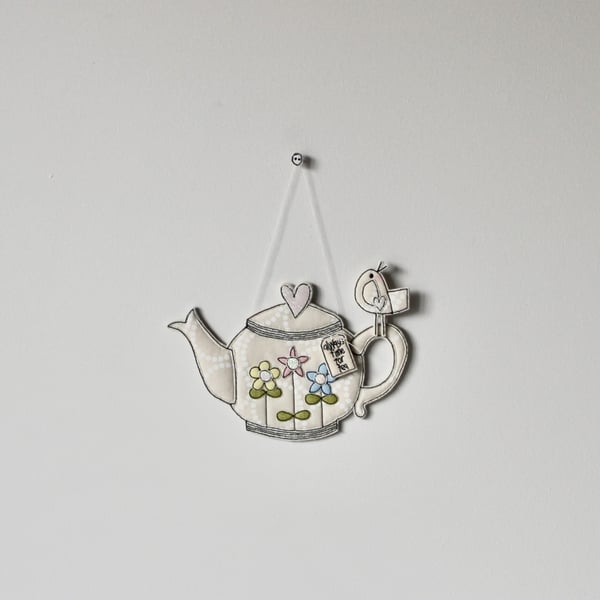 'Always Time for Tea' - Teapot Hanging Decoration