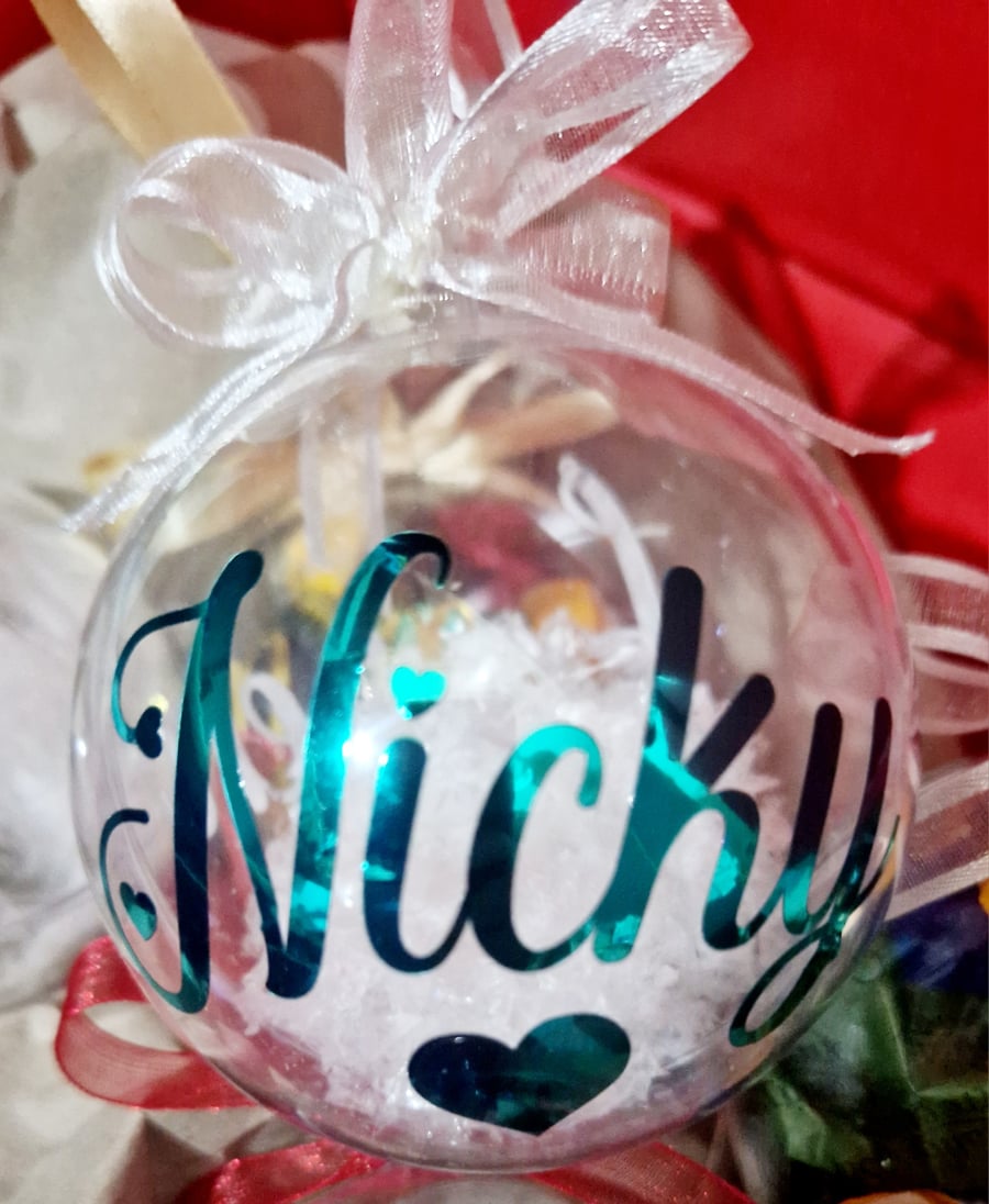 Custom, fillable baubles, 8cm