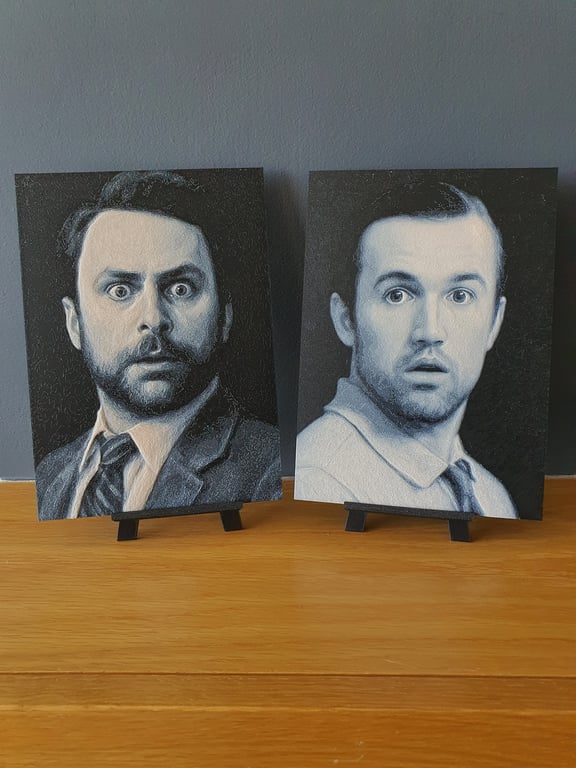 Charlie & Mac Its Always Sunny Hueforge Portrait 3D Printed Artwork Print