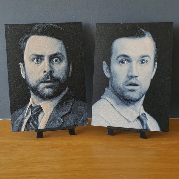 Charlie & Mac Its Always Sunny Hueforge Portrait 3D Printed Artwork Print
