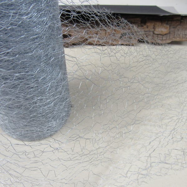 Silver Spider Web Netting, Cardmaking, Festive Decor