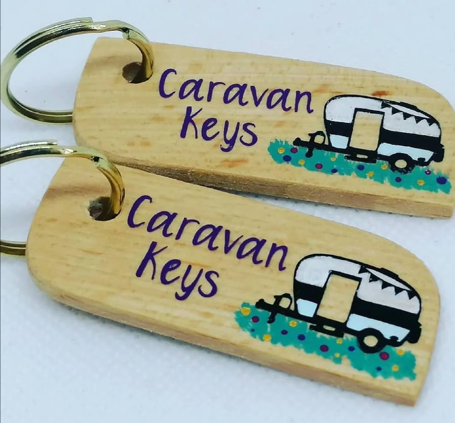 Caravan Keyring - Handpainted