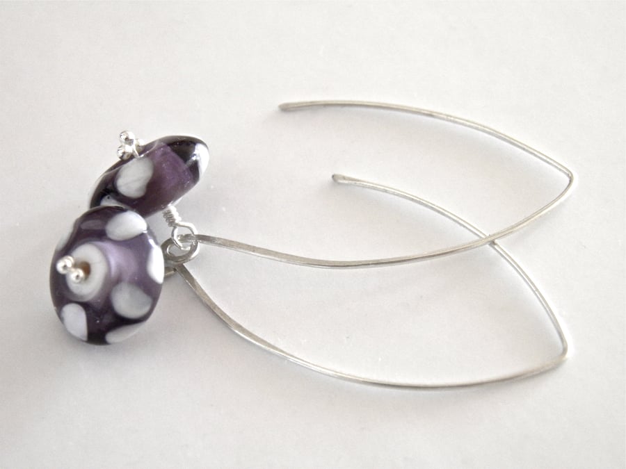 Purple Earrings in Sterling Silver