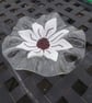 Daisy Fused Glass Wavy Serving Bowl or Ornamental Approx 10" Wide - Image 1