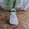 Necklace, Wire Twist, Stack Sea Glass Pendant 