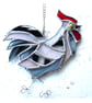 Cockerel Suncatcher Stained Glass chicken White Black Chicken - Image 3