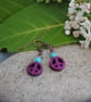 Purple peace & turquoise earrings - Image 2
