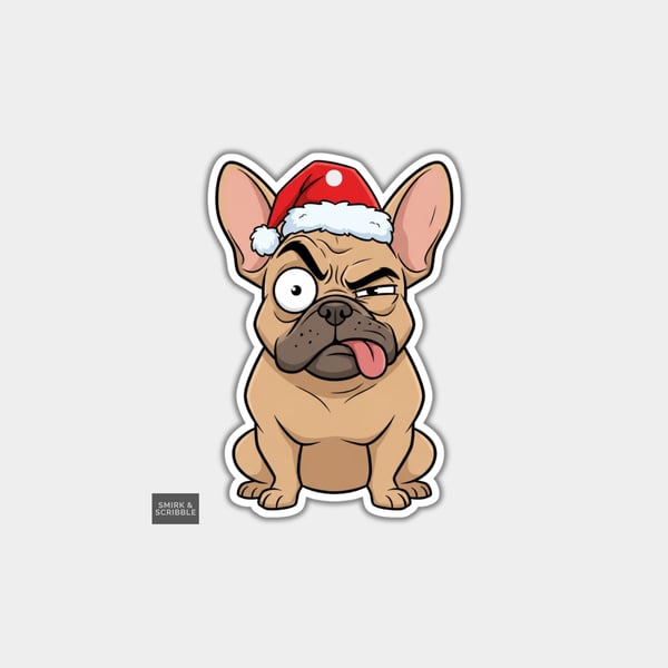 Unique Funny Christmas Gift Tags For Adults, 6pk - Cheeky French Bulldog