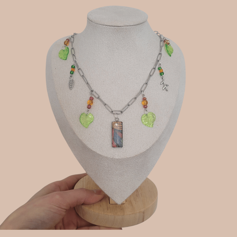 Upcycled Parrot Charm Necklace