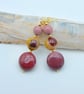 Mookaite Jasper Earrings With Gold Vermeil, Birthday, Anniversary, Gifts For Her