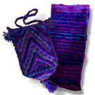 Destash Item - Handknitted Lined Bag and Matching Scarf