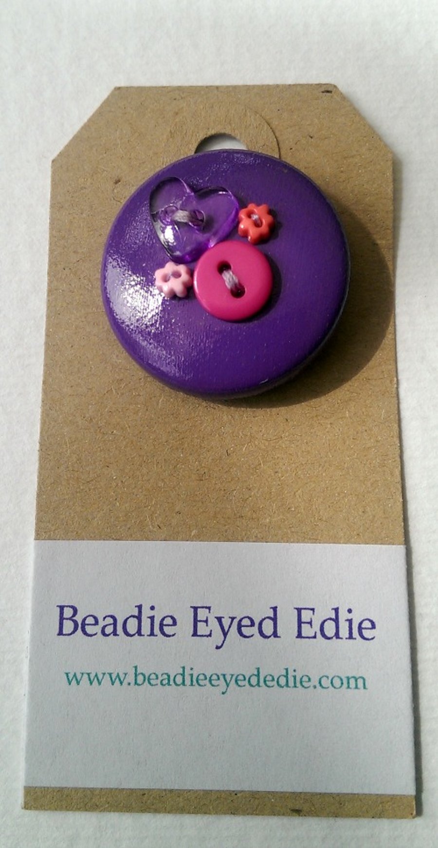 Purple & Pink Button PVC Badge
