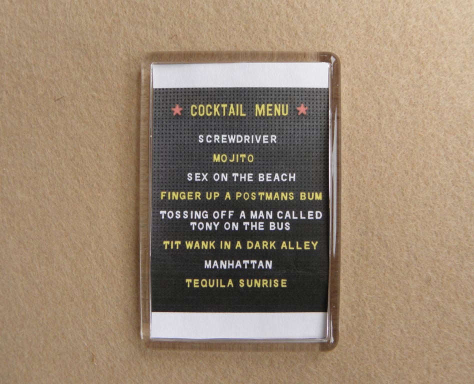 Alternative Cocktail Menu Magnet