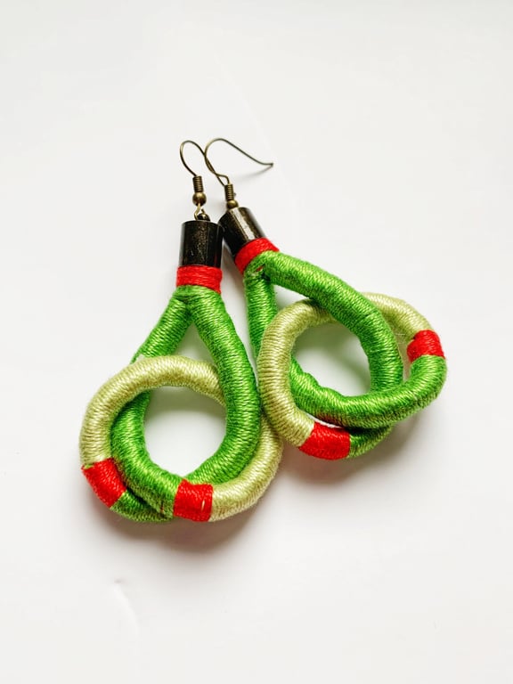 Knotted earrings, Pretty Earrings, Handmade Earrings, Funky earrings