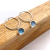 Cornflower Blue Sea Glass Bubble Stud Earrings