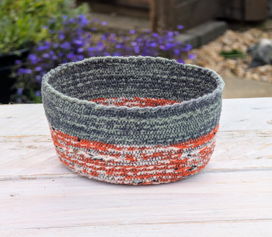 Farmhouse Style Crochet Rope Basket 