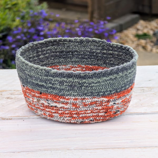 Farmhouse Style Crochet Rope Basket 