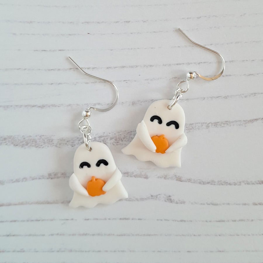 Halloween Ghost and pumpkin earrings