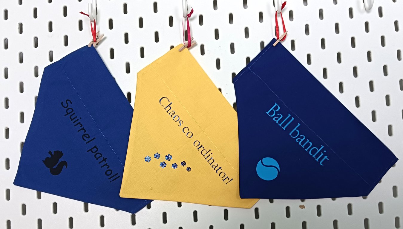 Funny sayings doggy bandanas over-the-collar style - from 4.50