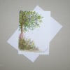 hand painted tree landscape watercolour greetings card ( ref Fa 373 H1 )