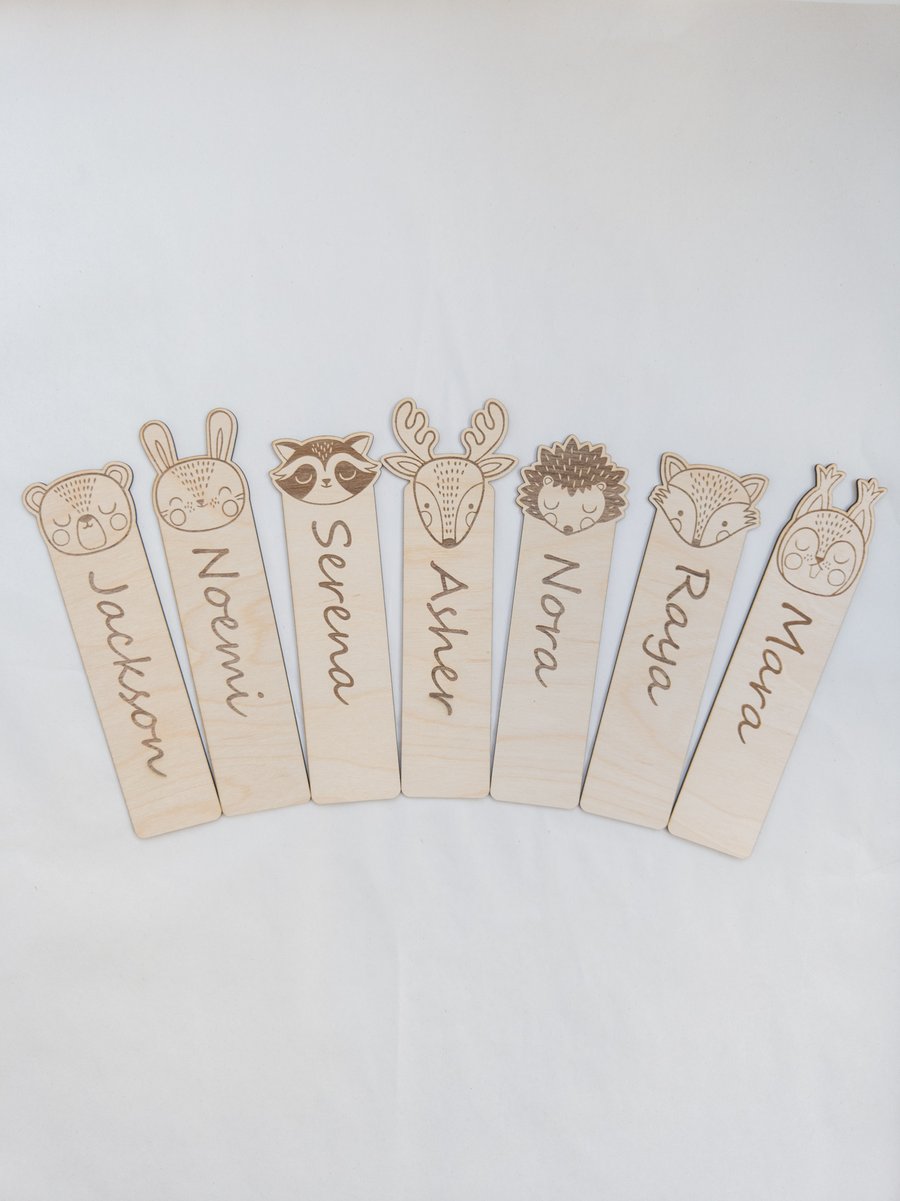 Personalised Engraved Kids Wooden Bookmark