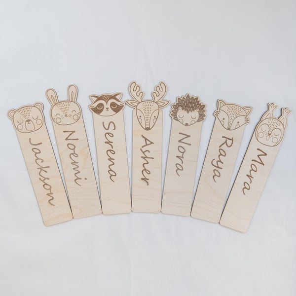 Personalised Engraved Kids Wooden Bookmark