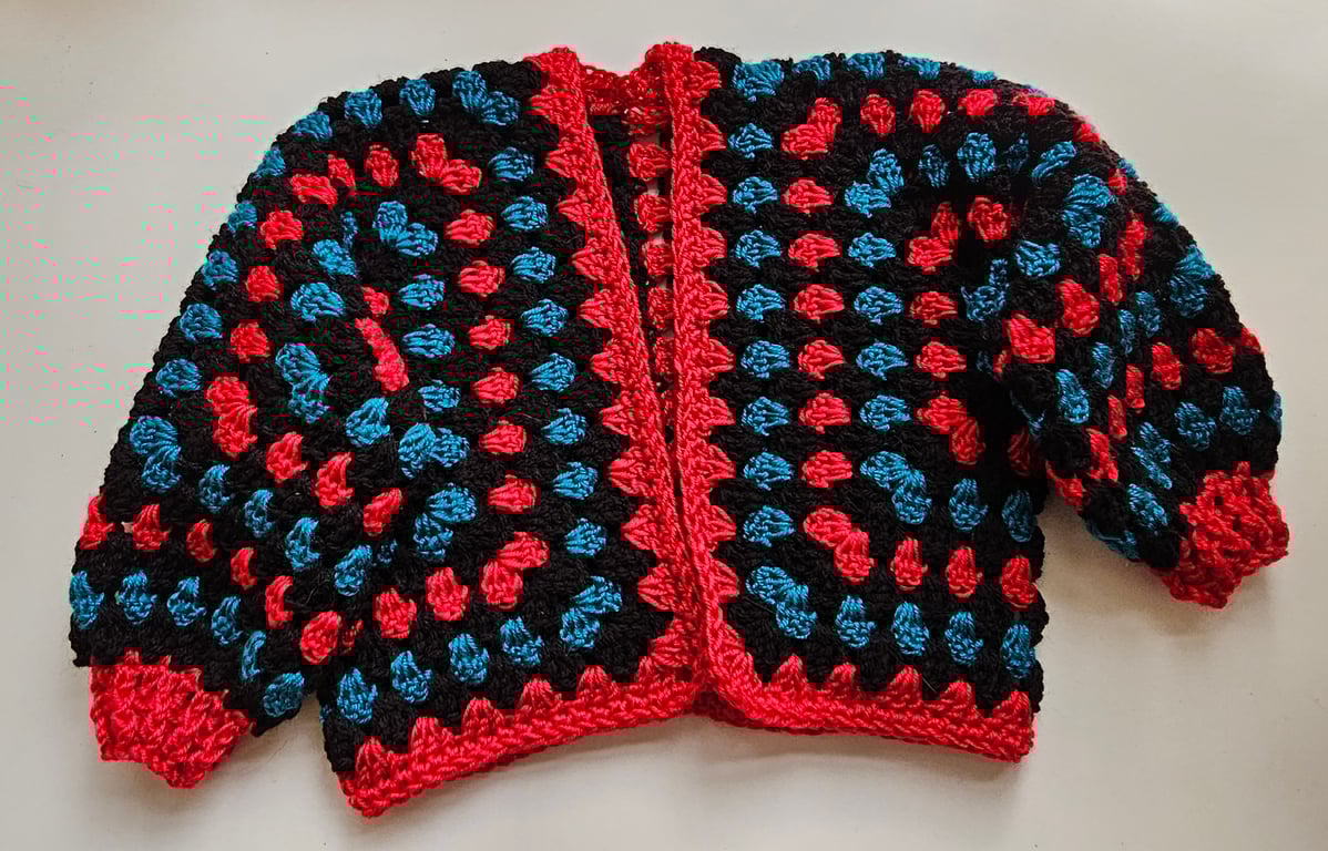 Childs hexi granny crop cardigan 