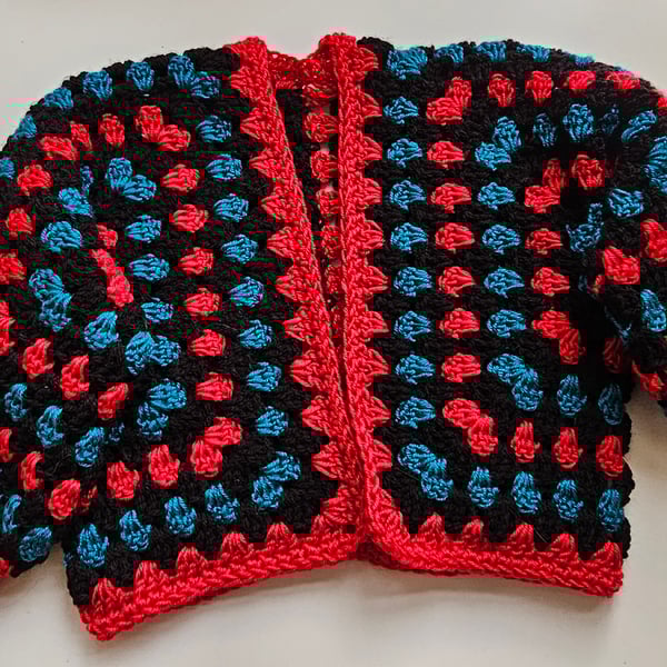 Childs hexi granny crop cardigan 