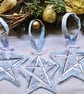 Set of 3 Red Felt Mini Stocking Christmas Tree Decoration with silver trim - Image 4