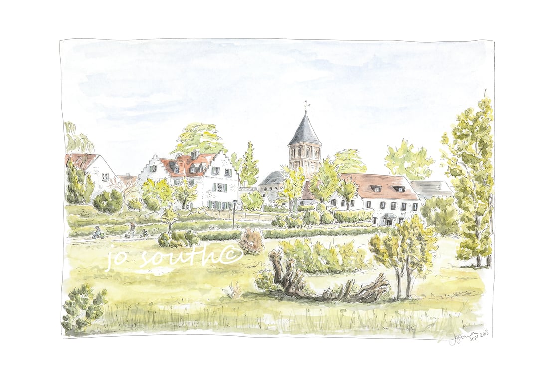 Wittlaer Spaziergang am Rhein - Limited Edition Print