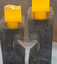 Broken heart candlelight holder black glitter 2 parts  - Image 2