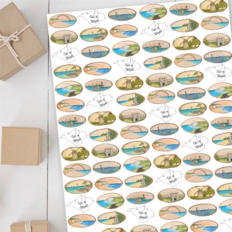Isle of Wight Art Print Wrapping Paper