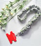 Handmade Scrunchie Lanyard Green & White Daisies Soft Cotton ID Badge Holder