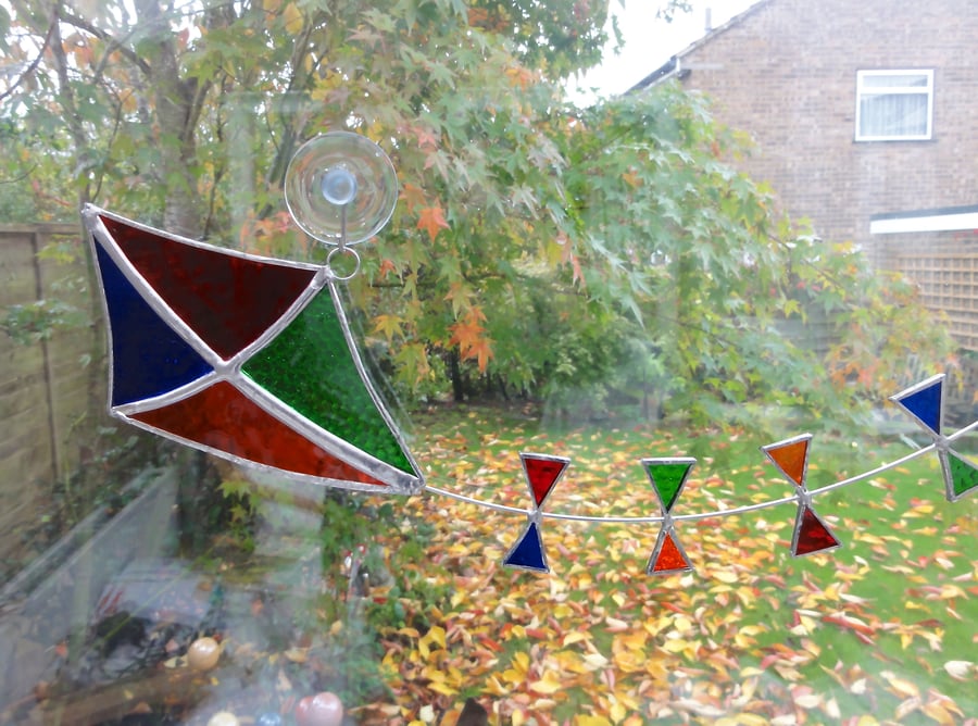 Stained Glass Kite Suncatcher - Multi Coloured