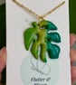 Verdant Whisper – Monstera Leaf Necklace - Image 1