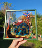 Kids room decor Hand Painted Glass Art Painting wall art Framed Unique Handmade - Image 6