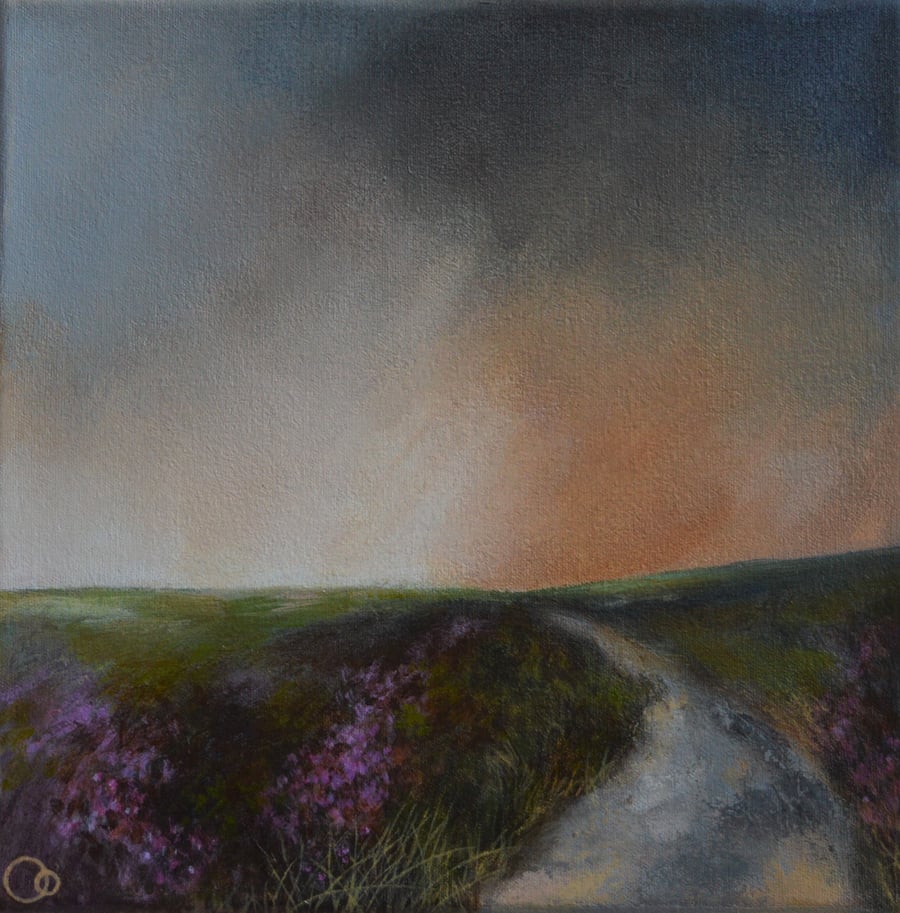 Moorland Heather Acrylic Landscape Painting