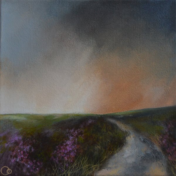 Moorland Heather Acrylic Landscape Painting