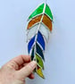 Stained Glass Feather Suncatcher - Handmade Hanging Decoration - Mallard  - Image 4