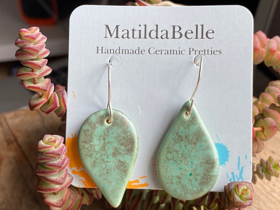 Handmade Ceramic Drop Earrings