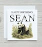 Personalised Panda Birthday Card. Design 1