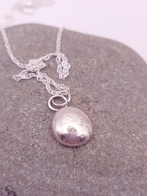 Sterling Silver Pebble Pendant.