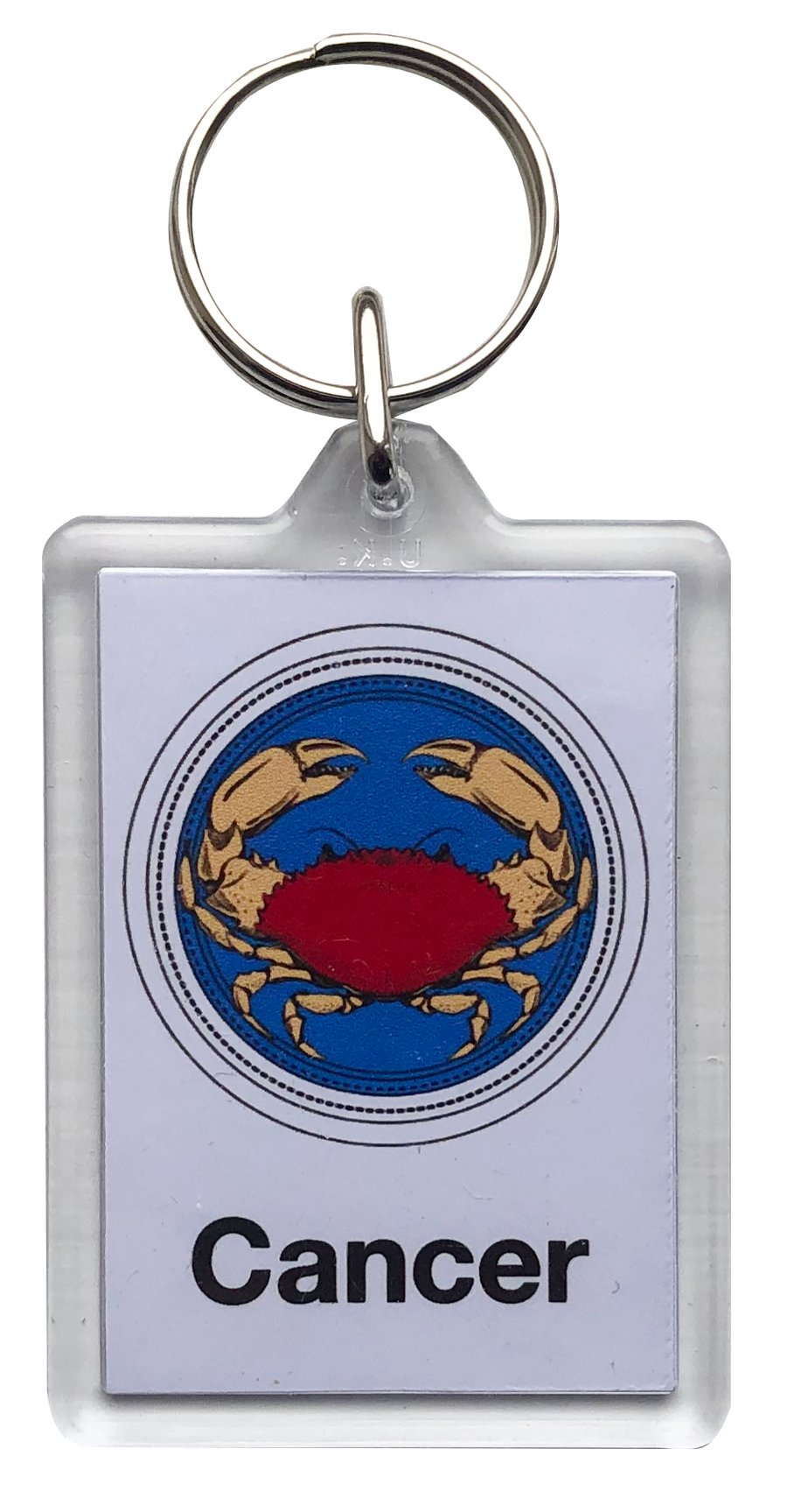 Cancer Keyring 50x35mm Insert - The Crab (22nd June - 22nd July) - Water Sign