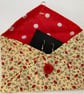 Gift envelope,  hand stitched. For small gifts or money. Yellow floral - Image 3