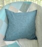 Tweed Scatter Cushion with Pad, Blue 46x46cm - Image 2